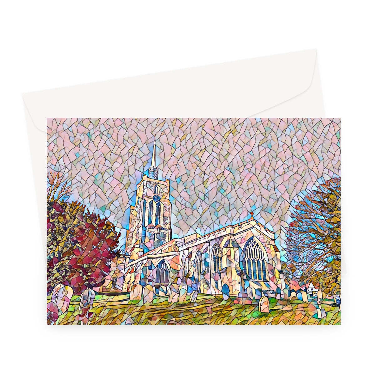 St Mary's from the East - Mosaic Greeting Card